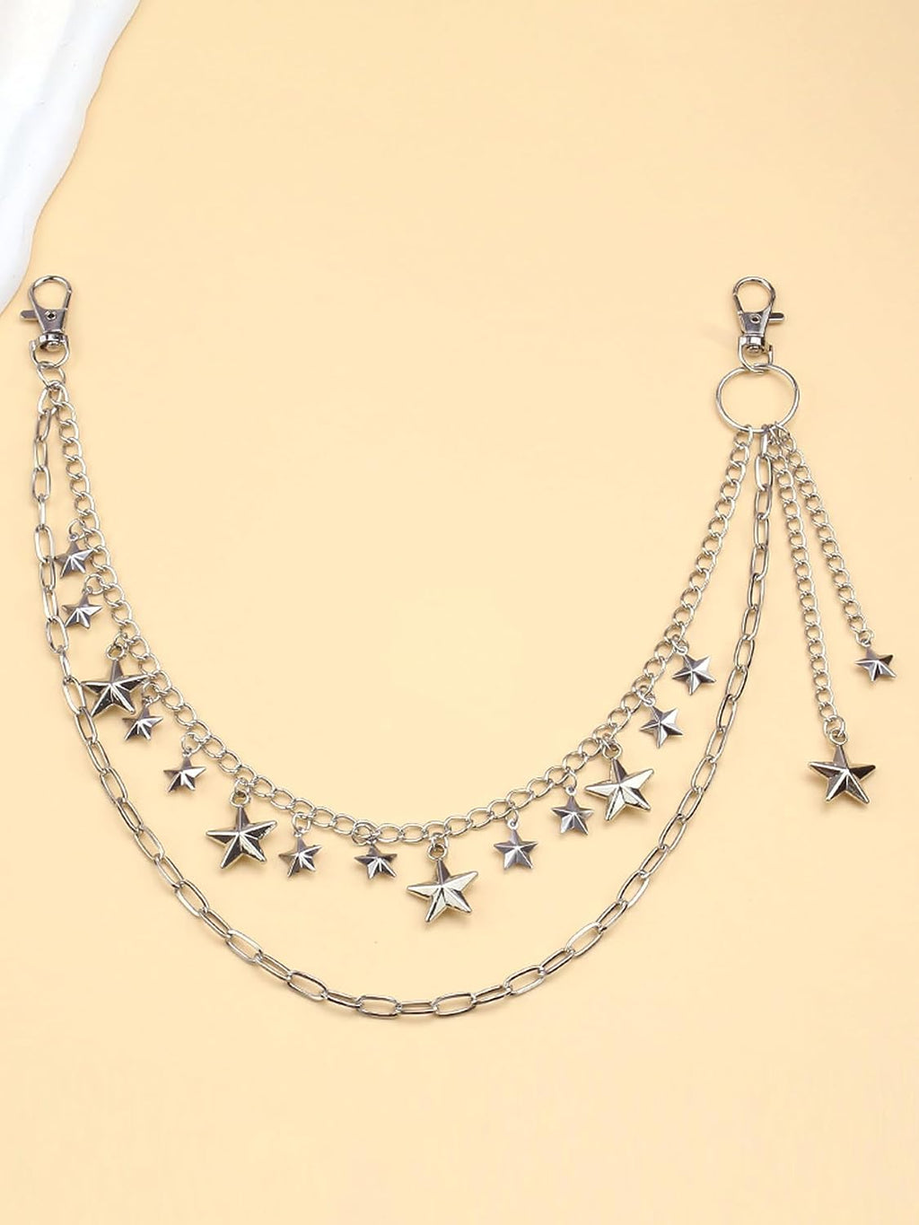 Y2K Star Pants Chain for Men Jean Chains for Women Pocket Chain for Pants Biker Hip Punk Chains Y2K Jewelry for Women Accessory Silver Trendy Fashion for Music Festival Concert Cosplay