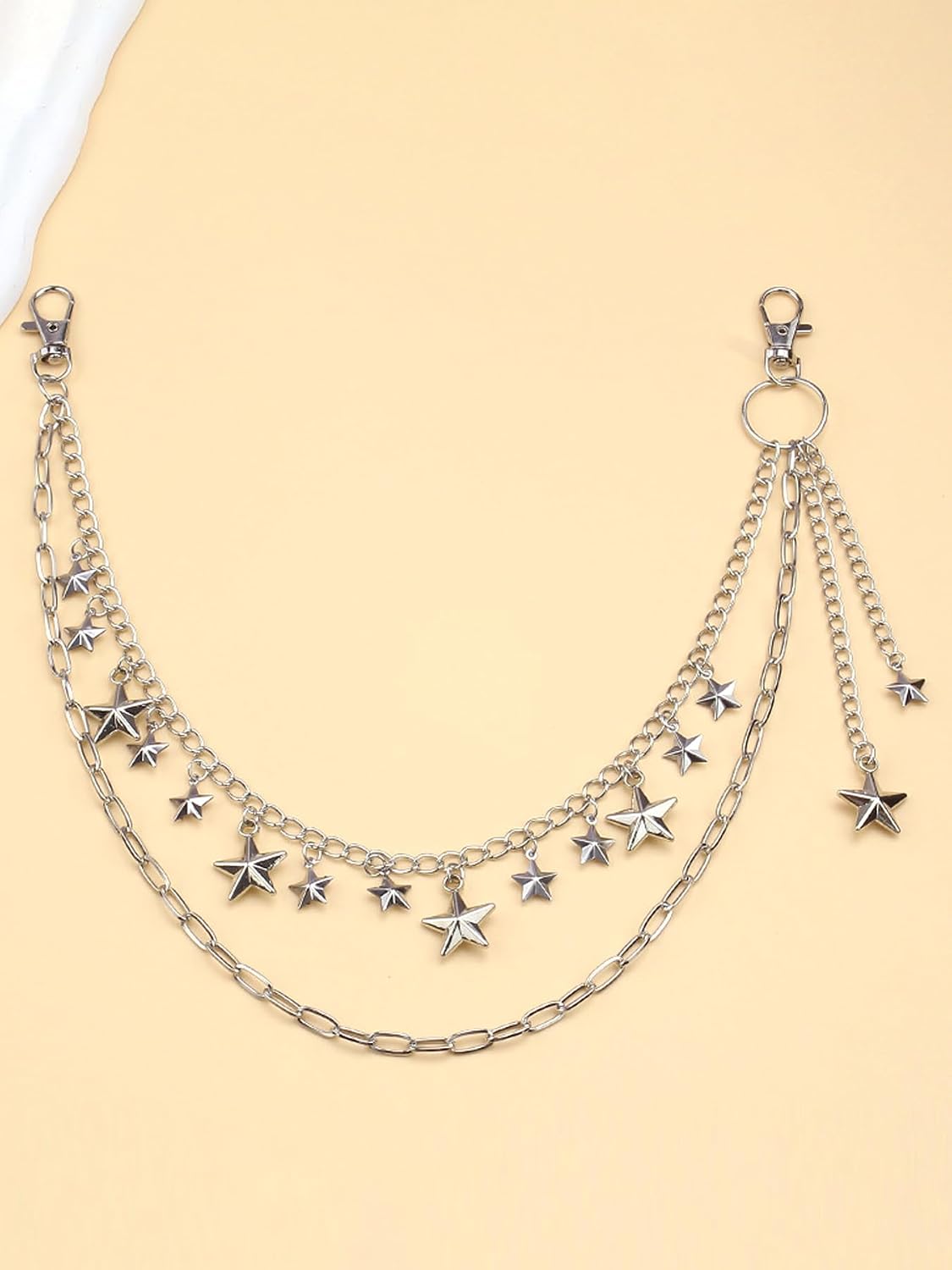 Y2K Star Pants Chain for Men Jean Chains for Women Pocket Chain for Pants Biker Hip Punk Chains Y2K Jewelry for Women Accessory Silver Trendy Fashion for Music Festival Concert Cosplay