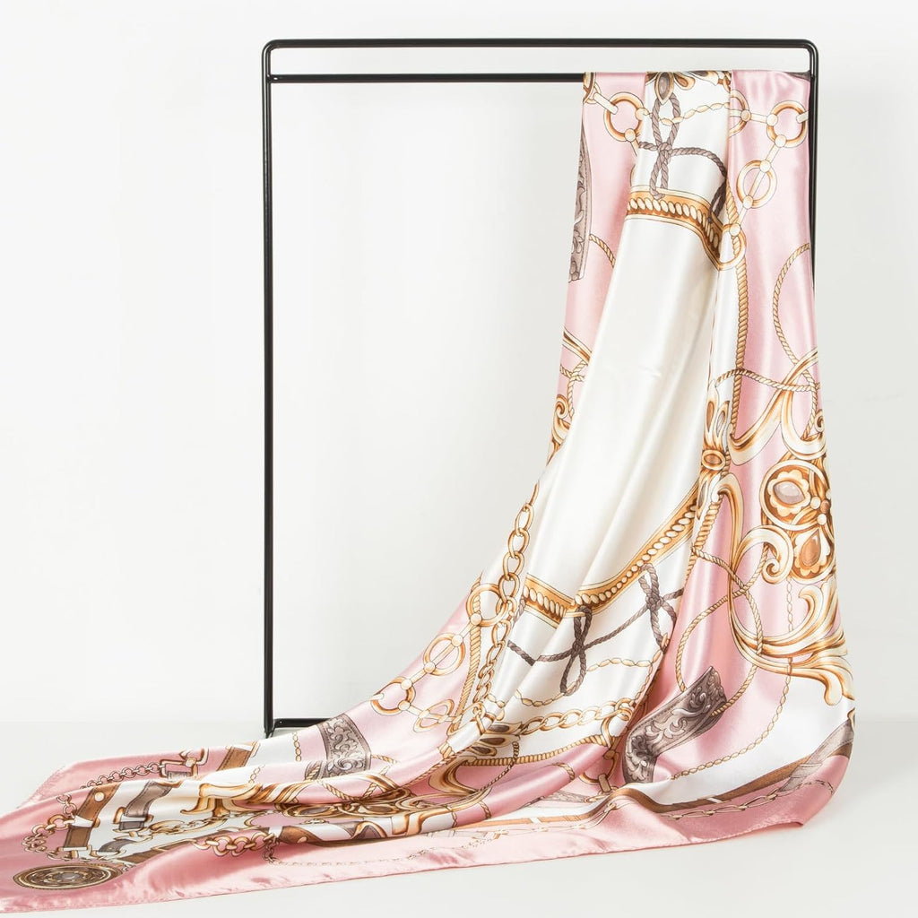 Women Like Silk Scarf Hair Scarf Printed Square Scarf Bandanas for Women 35 Inches