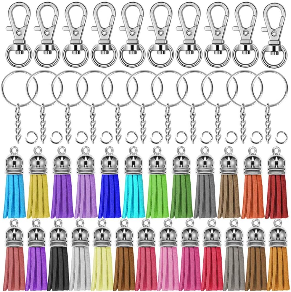 100Pcs Key Chain Rings Bulk with Tassel for Tassel Keychain