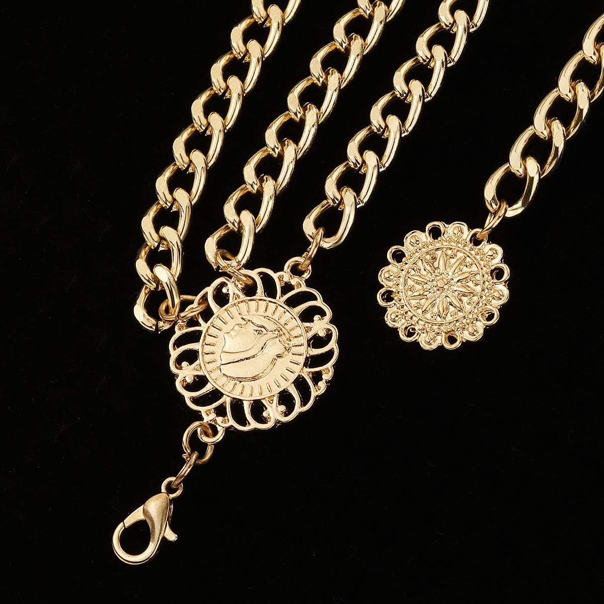 Multilayer Metal Waist Chain Dress Belts Metal Belt