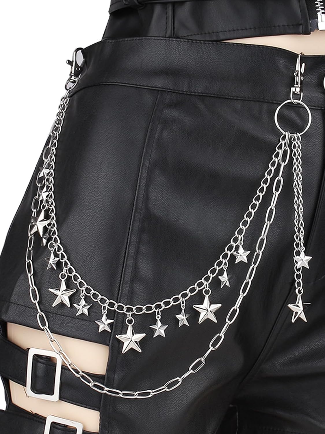 Y2K Star Pants Chain for Men Jean Chains for Women Pocket Chain for Pants Biker Hip Punk Chains Y2K Jewelry for Women Accessory Silver Trendy Fashion for Music Festival Concert Cosplay