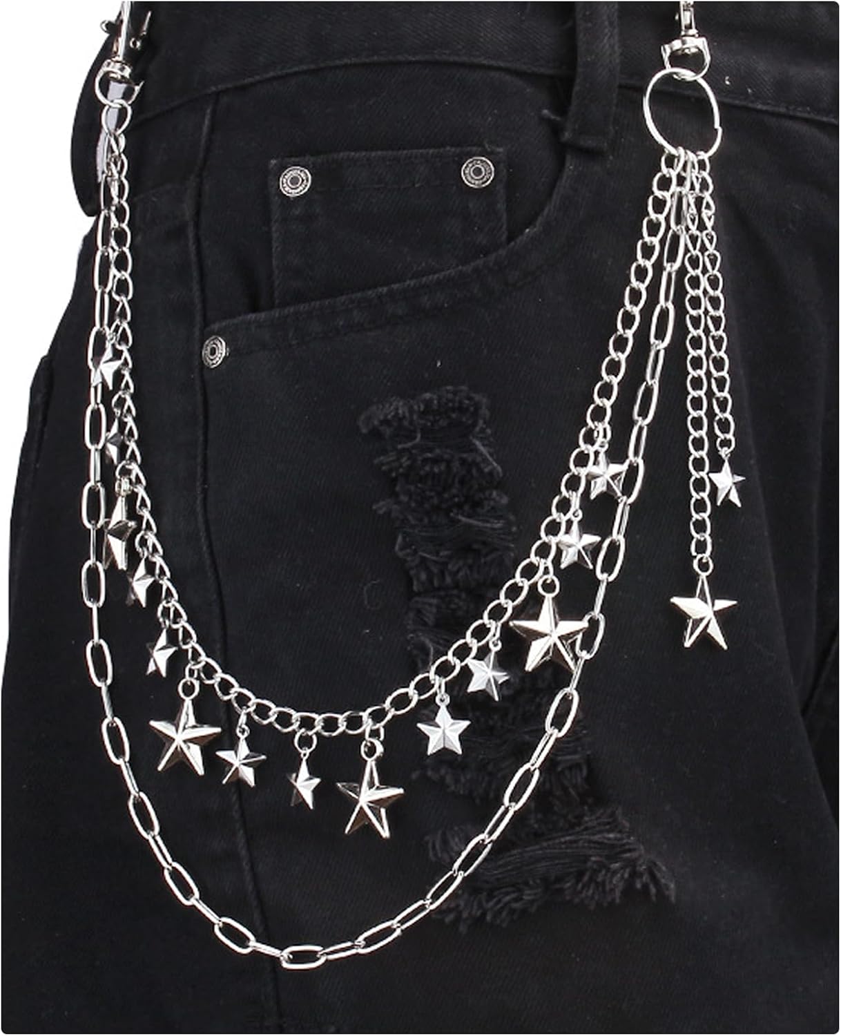Y2K Star Pants Chain for Men Jean Chains for Women Pocket Chain for Pants Biker Hip Punk Chains Y2K Jewelry for Women Accessory Silver Trendy Fashion for Music Festival Concert Cosplay