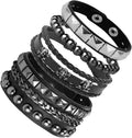 Womens Studded Bracelets. Mens Leather Cuff Wristbands Goth Emo Accessories | 80s 90s Vintage Grunge Gothic Y2K Jewery Gift for Punk Rock Outfits Music Festivals Theme Parties Halloween. Spiked Styles