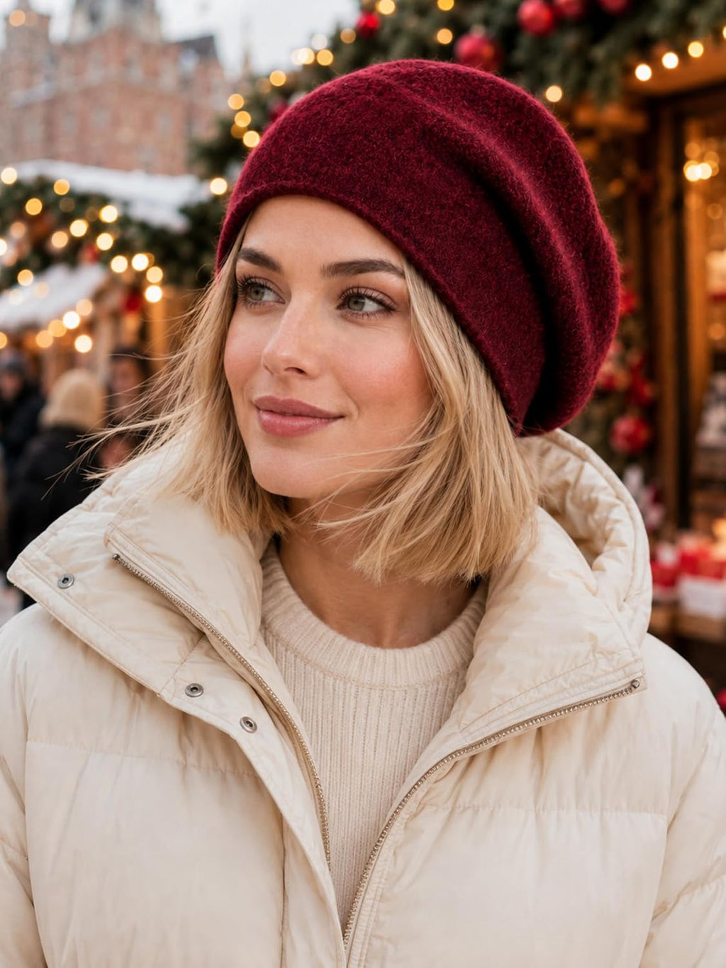 Women Fashionable Warm Winter Beanie Knit Hat.