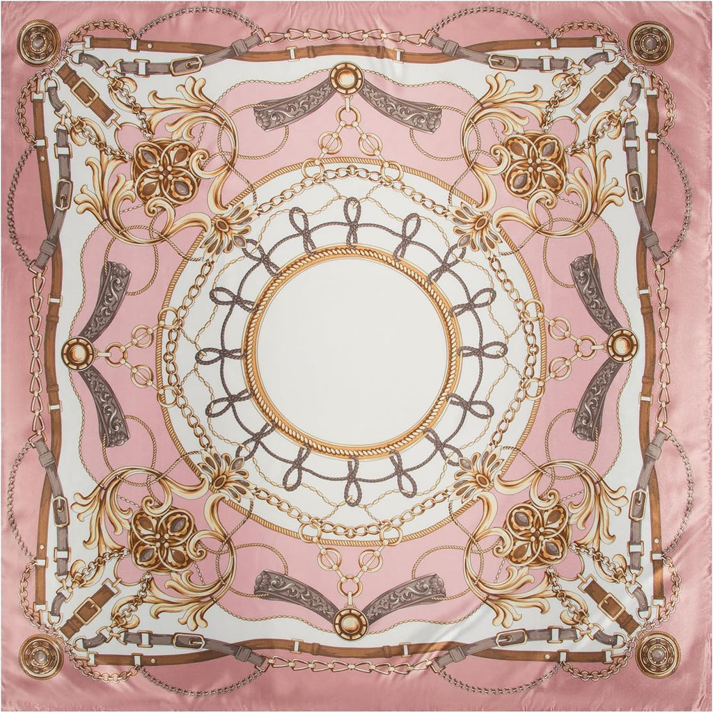 Women Like Silk Scarf Hair Scarf Printed Square Scarf Bandanas for Women 35 Inches