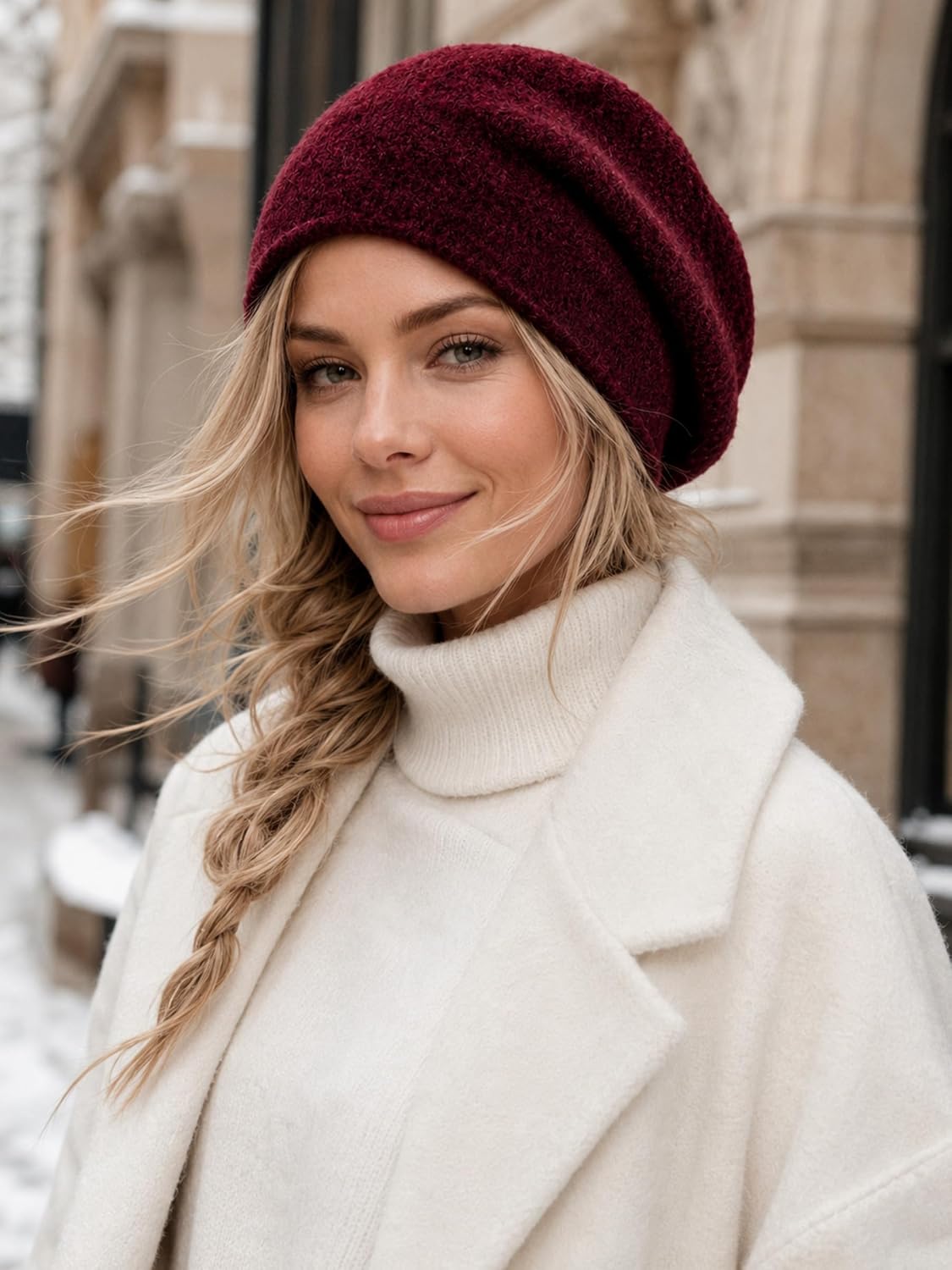 Women Fashionable Warm Winter Beanie Knit Hat.