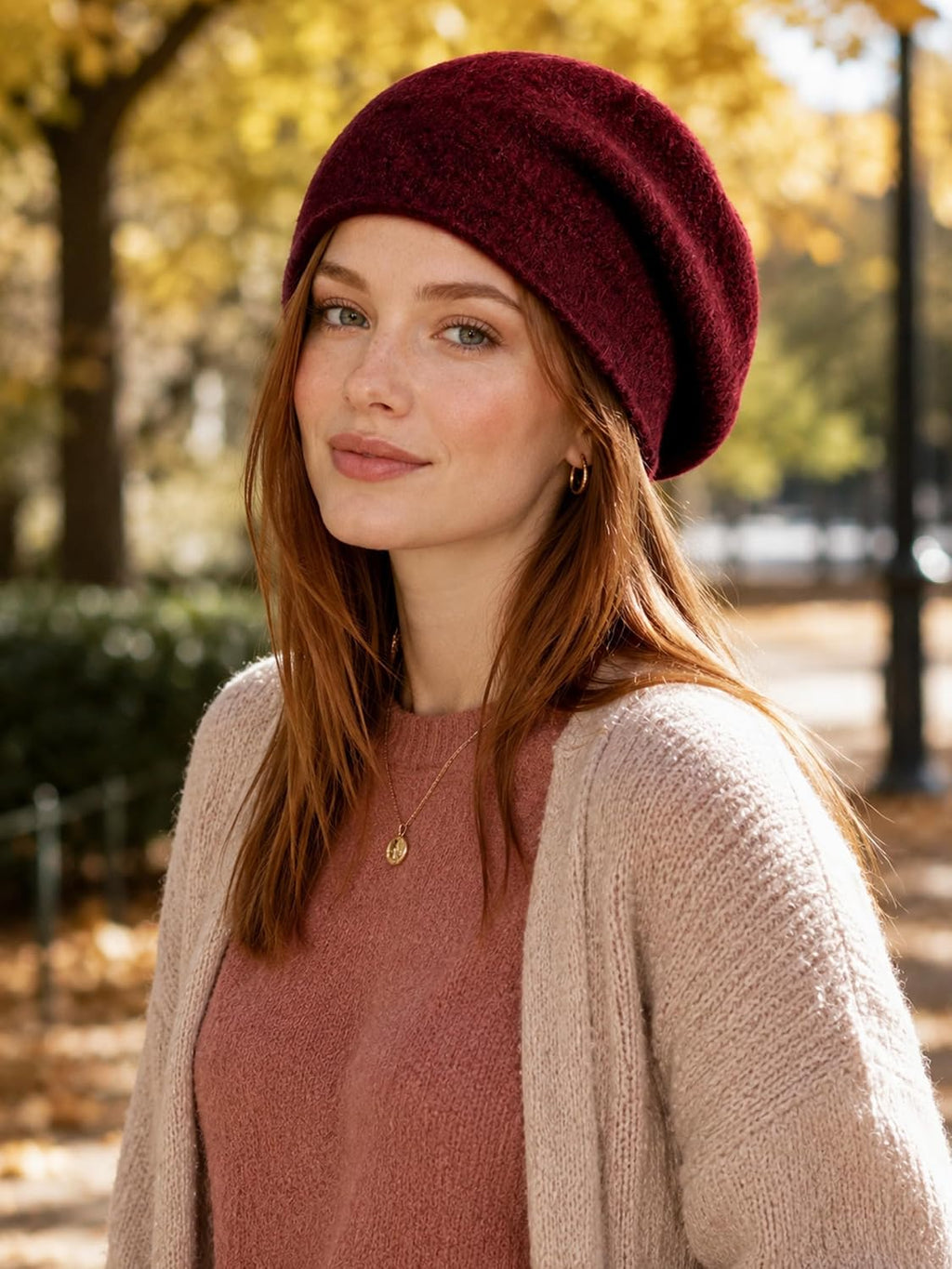 Women Fashionable Warm Winter Beanie Knit Hat.