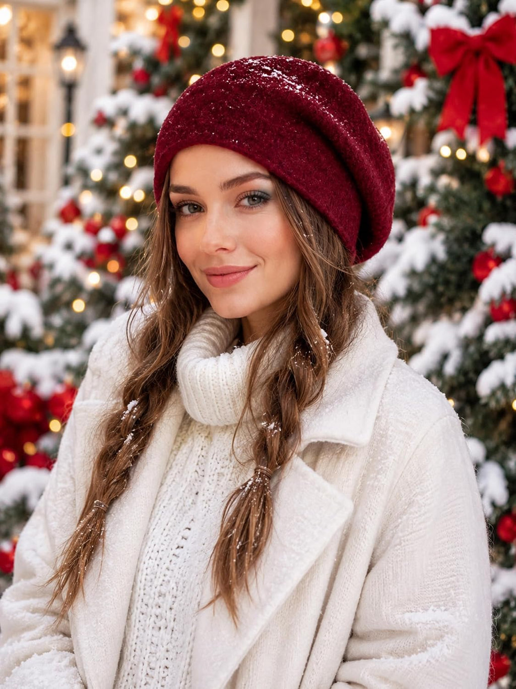 Women Fashionable Warm Winter Beanie Knit Hat.