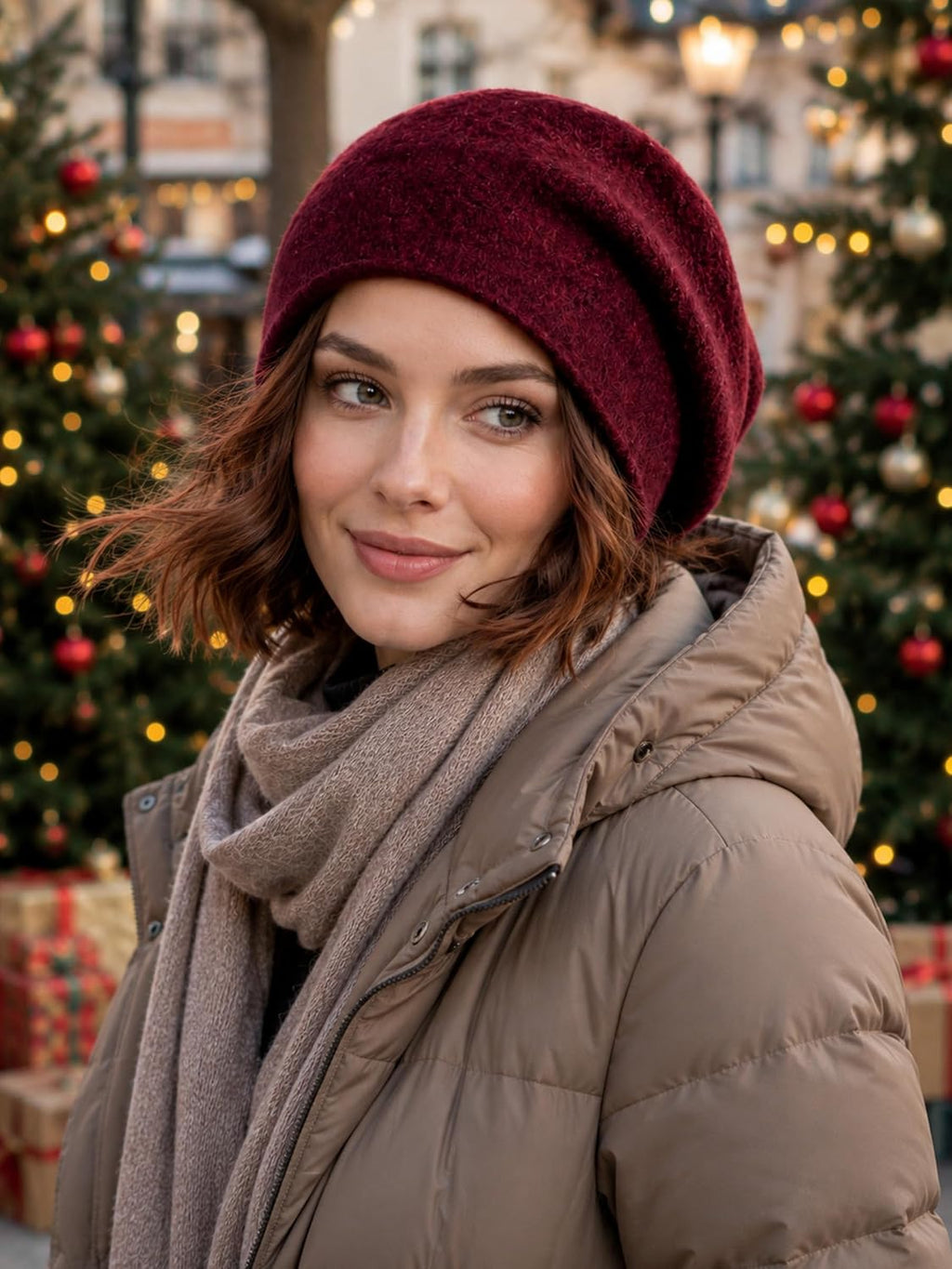 Women Fashionable Warm Winter Beanie Knit Hat.