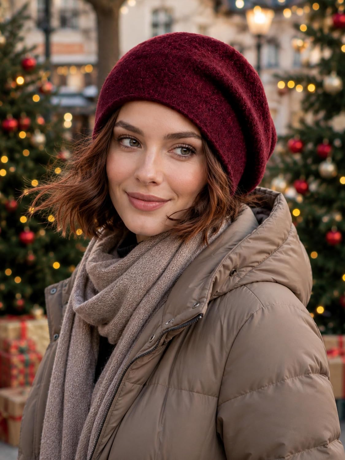 Women Fashionable Warm Winter Beanie Knit Hat.