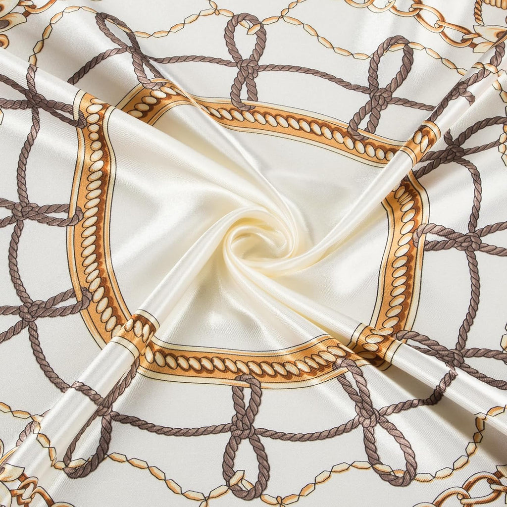 Women Like Silk Scarf Hair Scarf Printed Square Scarf Bandanas for Women 35 Inches